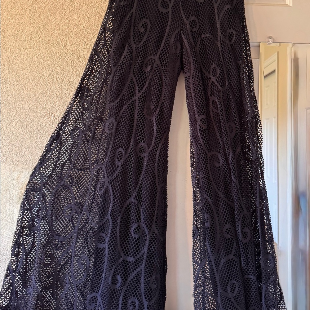 Black lace pants